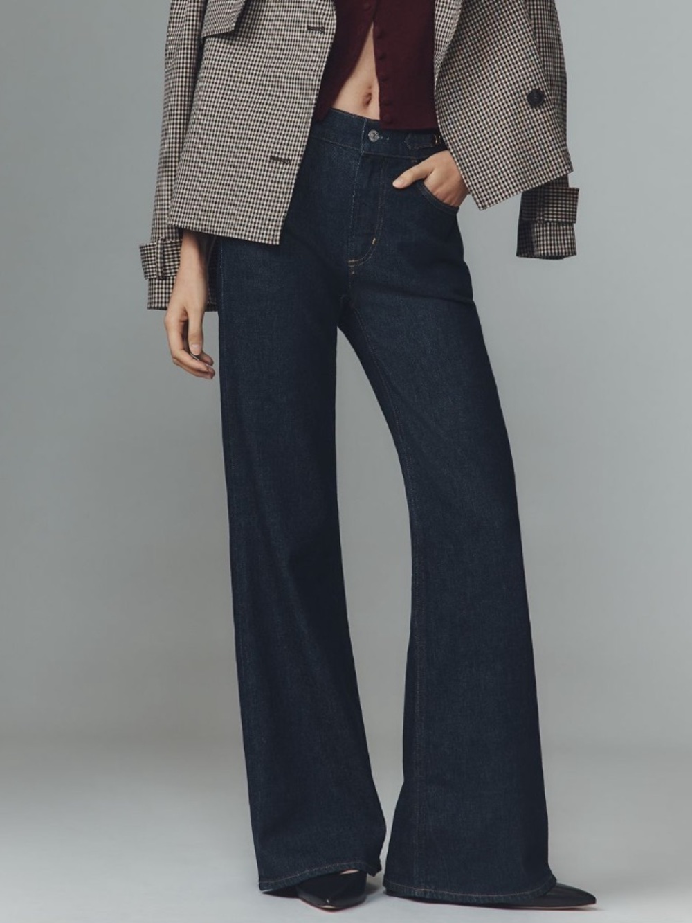 Citizens Of Humanity Dark Indigo Wide-Leg Jeans - Picture 1 of 9